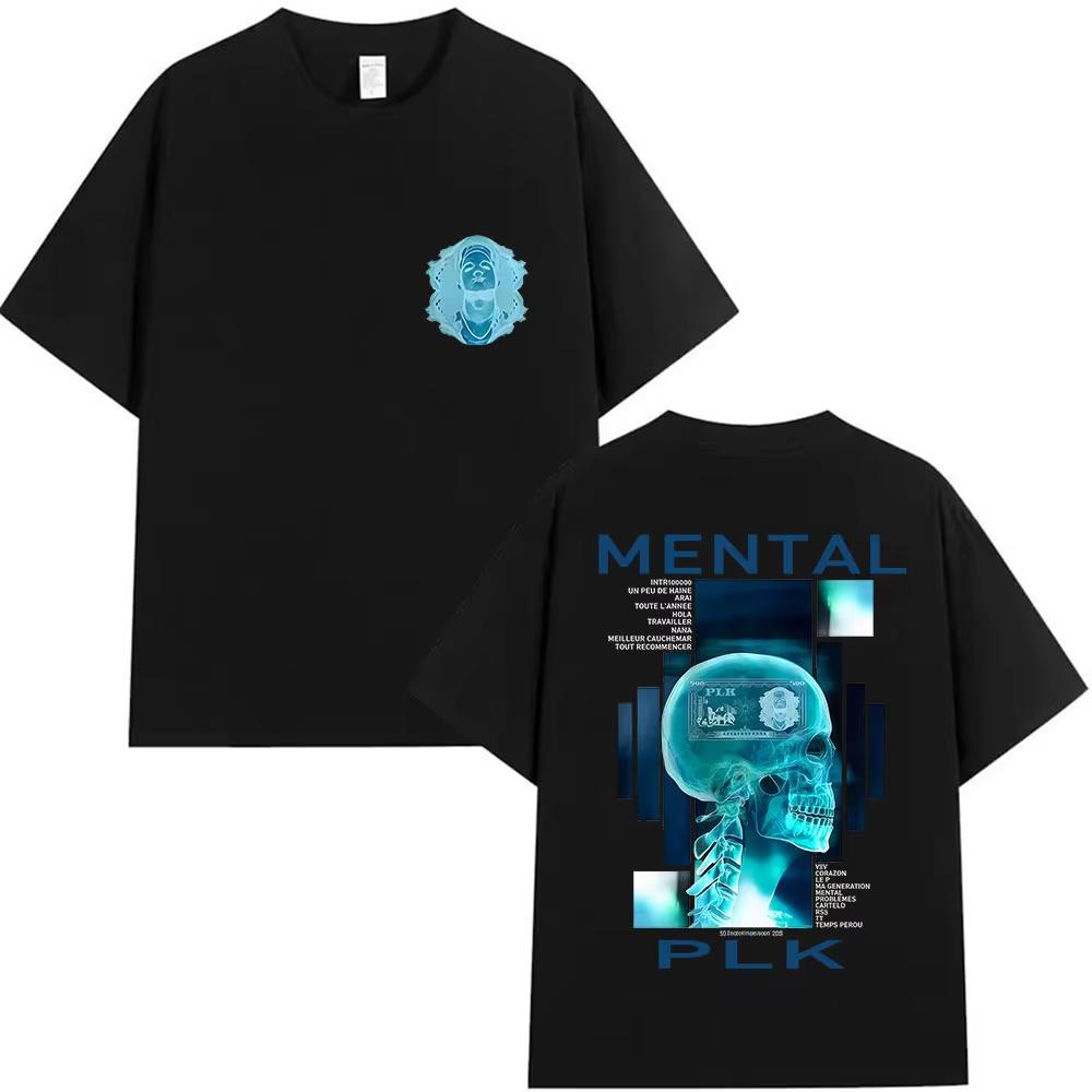 Rapper MENTAL PLK Album 2025 Merch T Shirt Men's Gothic Fashion Short Sleeve T-shirts Women Retro Style Oversized Cotton Tshirts