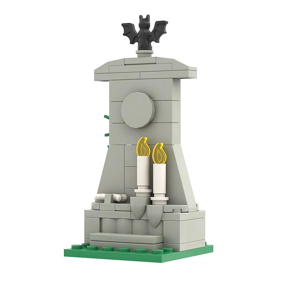 Мелкие Частицы Хэллоуин Кладбище Тыква Сращивание Сборка Забор Дом с Привидениями Сцена Строительный Блок Сделай Сам