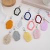 New Irregular Mini Makeup Mirror Keychain Resin Bag Charm Portable Touch-Up Mirror Pendant For Fashion Commute Purse Backpack