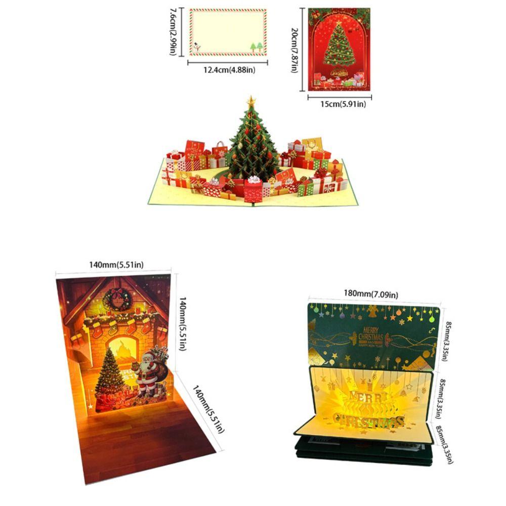 Colorful Christmas Greeting Card Creative Gift Music Christmas Card 3D Christmas Card Holiday
