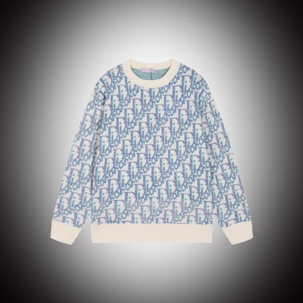 Унисекс джемпер D Brand из жаккардовой шерсти - С круглым вырезом, свободного кроя для осени/зимы