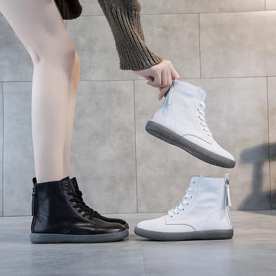 Женские кроссовки 2024 года, двухслойные кроссовки из коровьей кожи для скейтбординга, повседневная обувь с высоким берцем, женская вулканизированная обувь Zapatillas Mujer