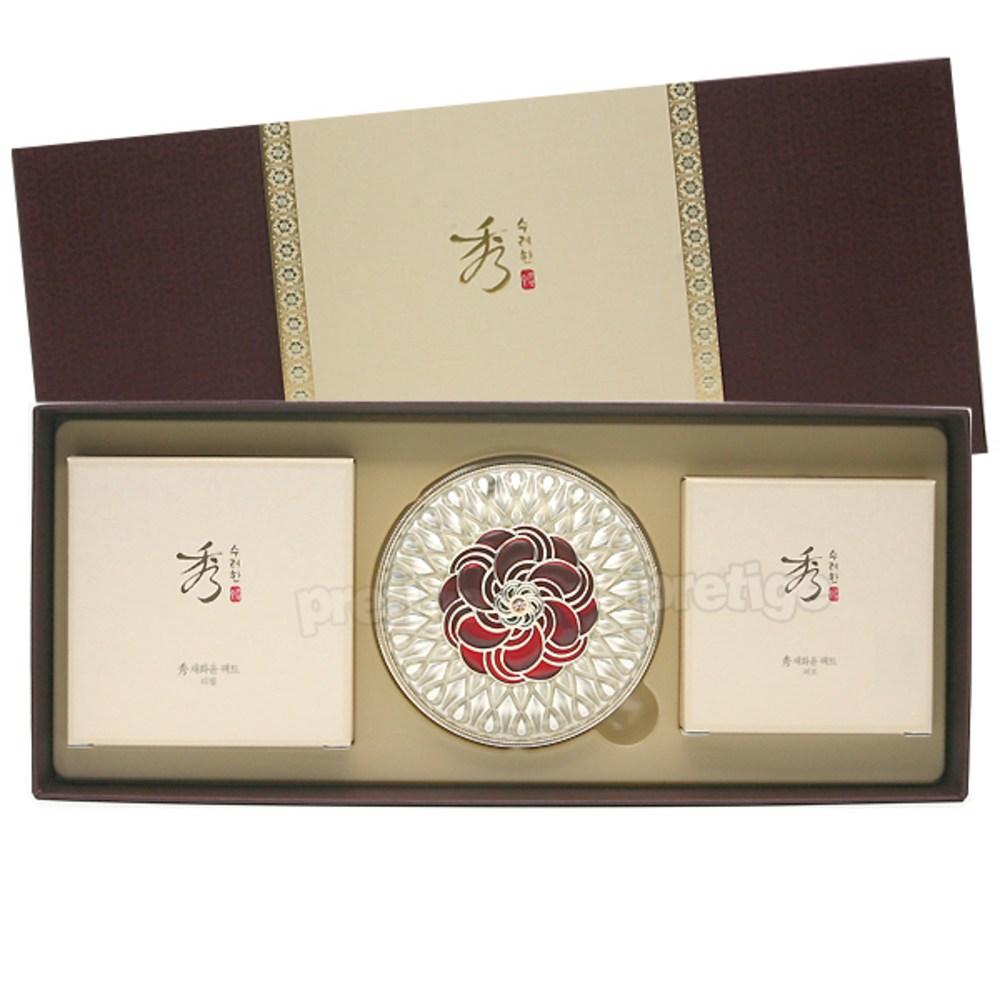 Sooryehan Специальный набор Chae Hwayoon Pact — основной продукт + сменный блок + 2 затяжки, нет. 23 - темно-абрикосовый цвет, 1 шт.