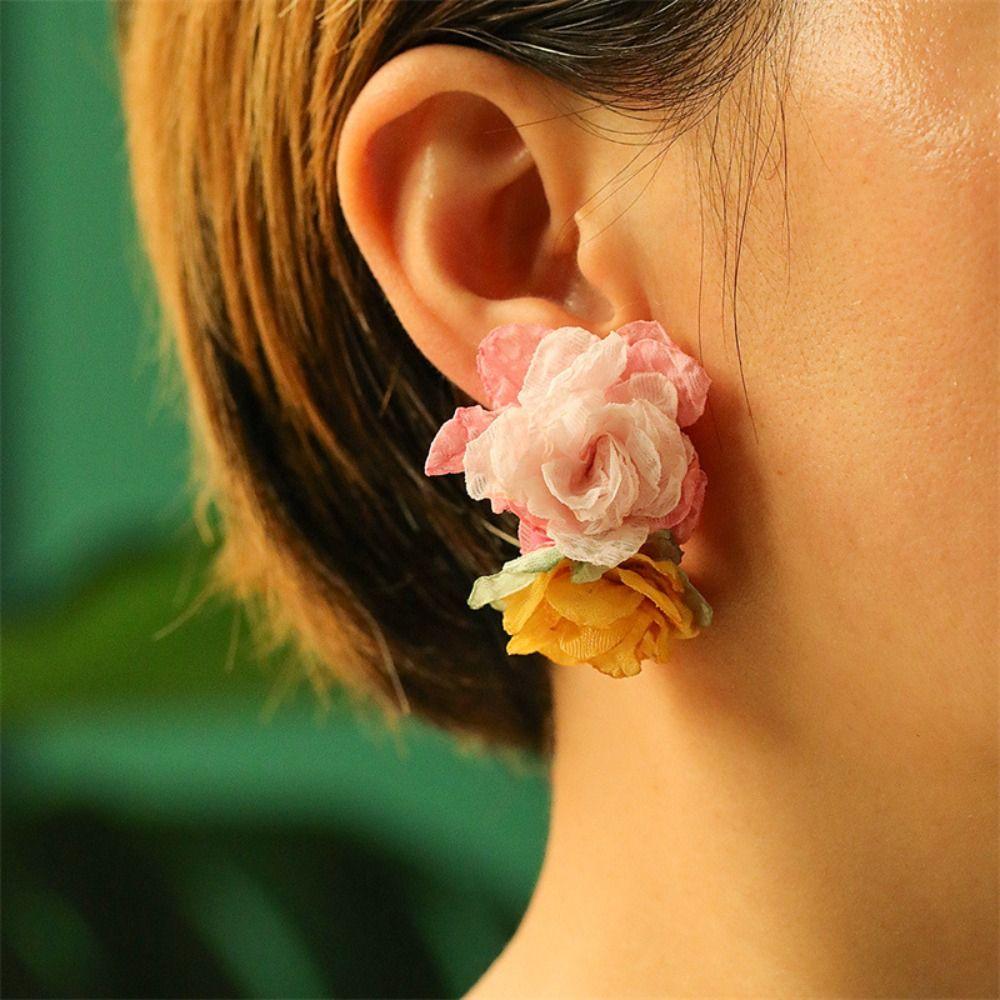Flower Beach Bohemian Flower Drop Earrings Fresh Earrings Women Earrings Korean Style Jewelry