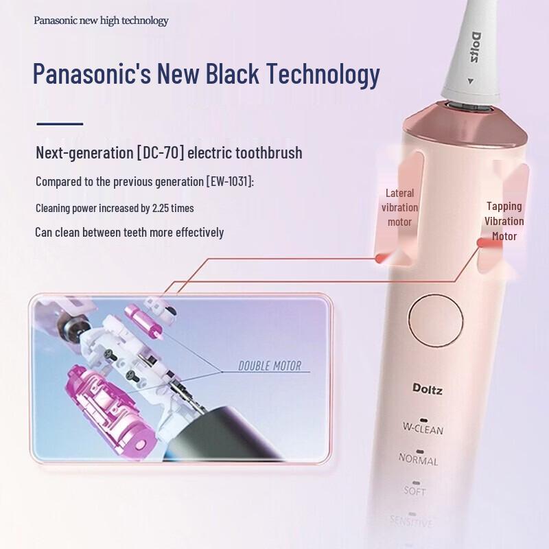 Panasonic Умная звуковая электрическая зубная щетка EW-DC70, штекер CN (адаптер в комплекте)