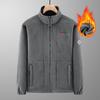 Men's Polar Fleece Stand-Up Collar Jacket: Autumn/Winter, Large Size, Sports & Outdoor, Warm Plus Velvet.