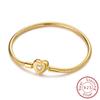 Original Bracelet 925 Sterling Silver Charm Bracelet 17-20CM Golden Heart Love Key Snowflake Bracelet Bangle Women Jewelry Gift