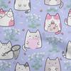 Cotton Poplin Light Lavender Blue Fabric Kawai Fabric For Sewing Printed Craft Fabric By The Yard 42 Inch