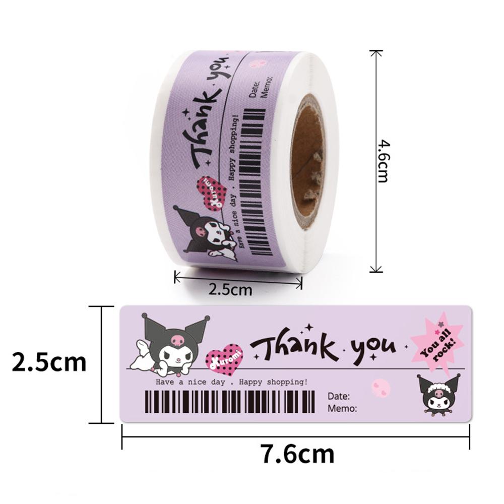 120 шт. Милые наклейки Sanrio Kuromi My Melody на рулоне Кавайный мультяшный Запечатывающие этикетки Спасибо Наклейка Аниме Виниловые Декоративные наклейки