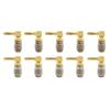 Nakamichi FanLock Excel Series 24k Gold Plated Right Angle Banana Plugs 10 AWG 18 AWG Gauge Size 4mm for Speaker Amplifier Stereo Home Theater Radio