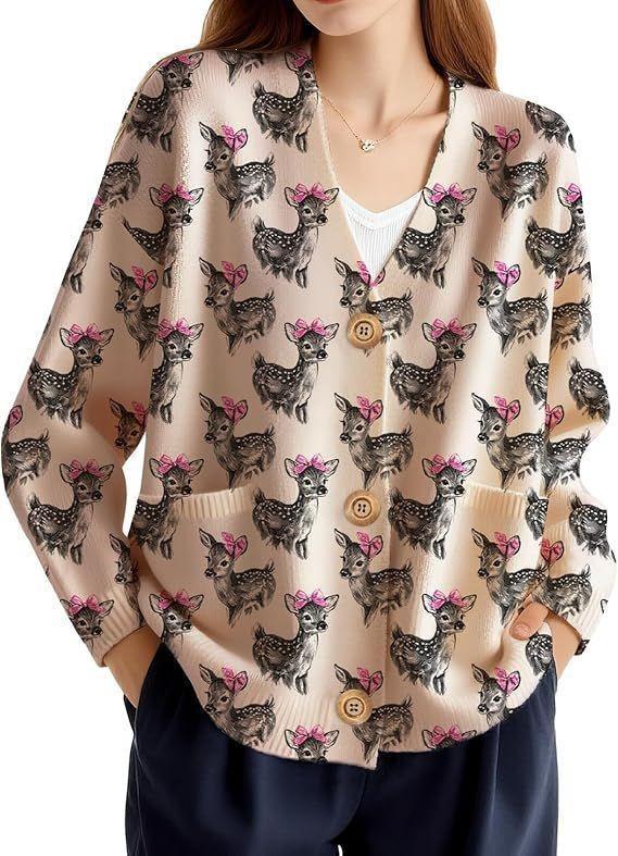 Shengmiao Women's 3D Print Cardigan: 2026 Early Spring/Autumn Knitwear