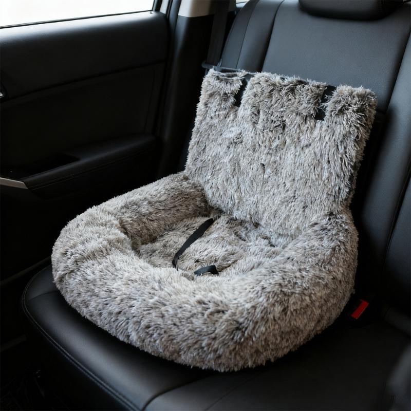 Furry Warm Dog Bed for Car Seat Soft Cushion Pet Bed For Travel Easy To Install Carseat Cushion for Breeds Road Trips