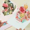 3D Открытки с объемными цветами, с горячим тиснением, с конвертом, поздравительные открытки на День святого Валентина, открытка, письмо с благодарностью, День благодарения