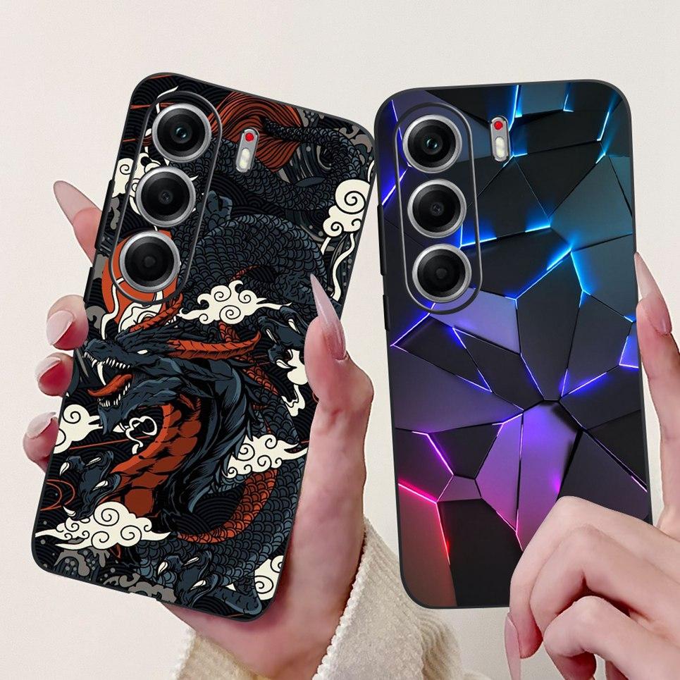 Крутой Чехол с Мультяшным Рисунком Дракона, Льва, Тигра Для Tecno Camon 40 Pro 5G CM7 Чехол Camon40 40Pro 5G 6.78" Мягкая Силиконовая Задняя Крышка