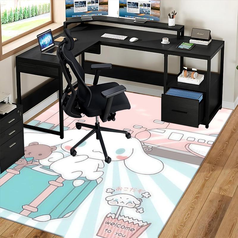 Anime Cartoon Design Chair Mat - Non-Slip Carpet for Office Chairs, Festival Gift, Suitable for Home Decorations, Living Room, Bedroom, Gaming Room, D