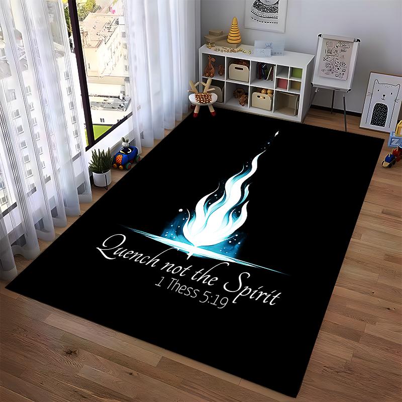 Inspirational Flame Design Rug Non-slip rug suitable for living room and bedroom sofas.