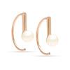 S925 Sterling Silver Rose Gold Simulated Pearl Hanging Earrings for Women
