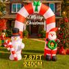 7.87FT Inflatable Toy Arch Snowman Santa Decorations Xmas Yard Lawn Home Party Decor With LED Lit Christmas Supplies Ornaments