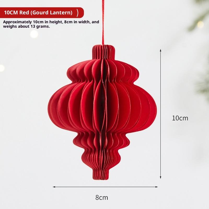 2026 Украшение Рождественские шары 3D Соты Подвесные кулоны Украшения для рождественской елки Красный бумажный фонарик Рождественский декор