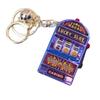 Light-Up Fruit Machine Spinner Keychain with Music and Magnet - Travel Souvenir Gift