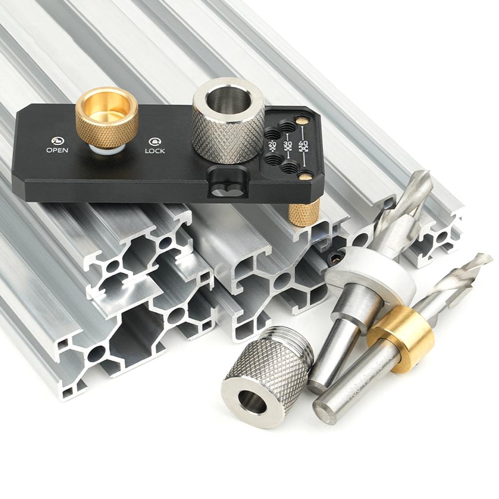 Прецизионный алюминиевый экструзионный сверлильный кондуктор Сверлильный кондуктор для серий 20 30 40 Сплавная сталь Ступенчатые сверла