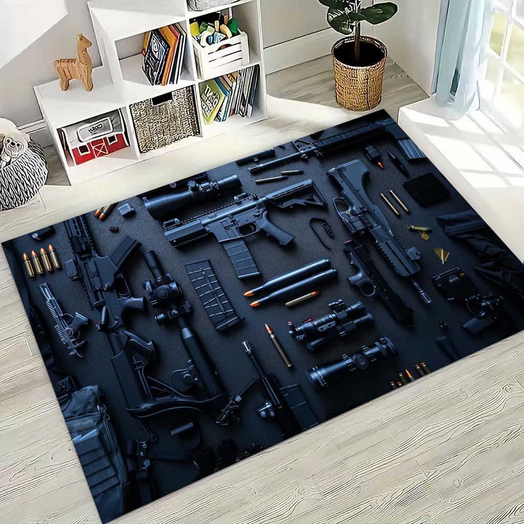 Дерево Металл Оружейный Кейс Коробка Военное Снаряжение Мото Коврик для Спальни Гостиной Дивана Дома Декор Коврик для Двери, Детский Игровой Нескользящий Напольный Коврик