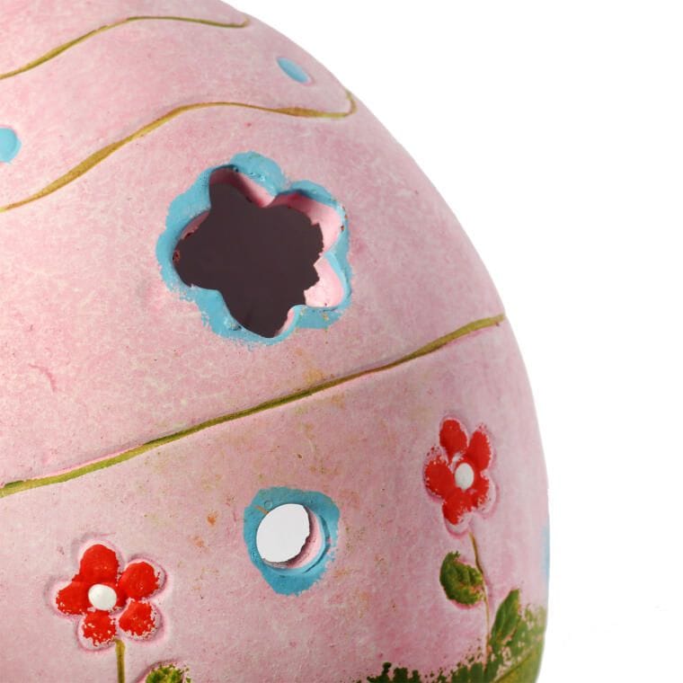 Pink Ceramic Egg Lantern 14cm