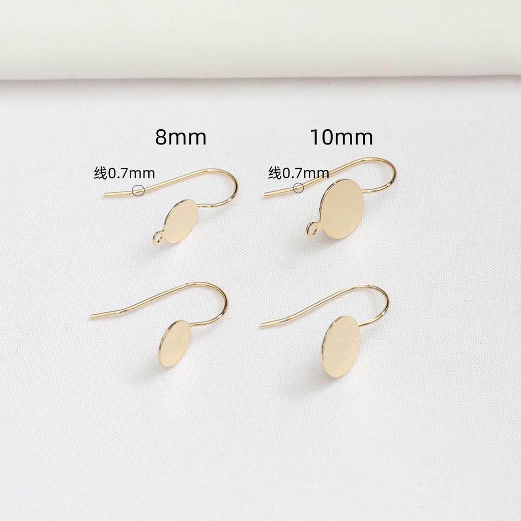10 шт. сохраняющего цвет золота 14 карат, аксессуары для крючков, плоский поддон, ручная работа, материалы, антиаллергенные заушники
