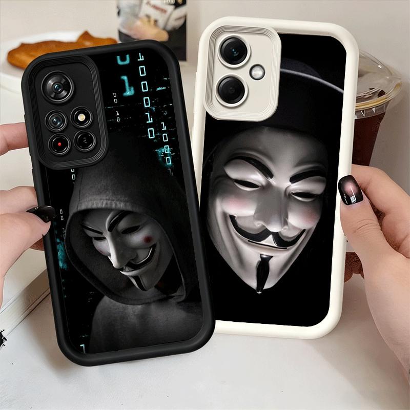 Чехол для телефона Xiaomi Redmi Note 15 14 13 Pro Plus Анонимная V-маска Оболочка 12S 11 11S 11T 5G 14S Мягкий силикон Funda