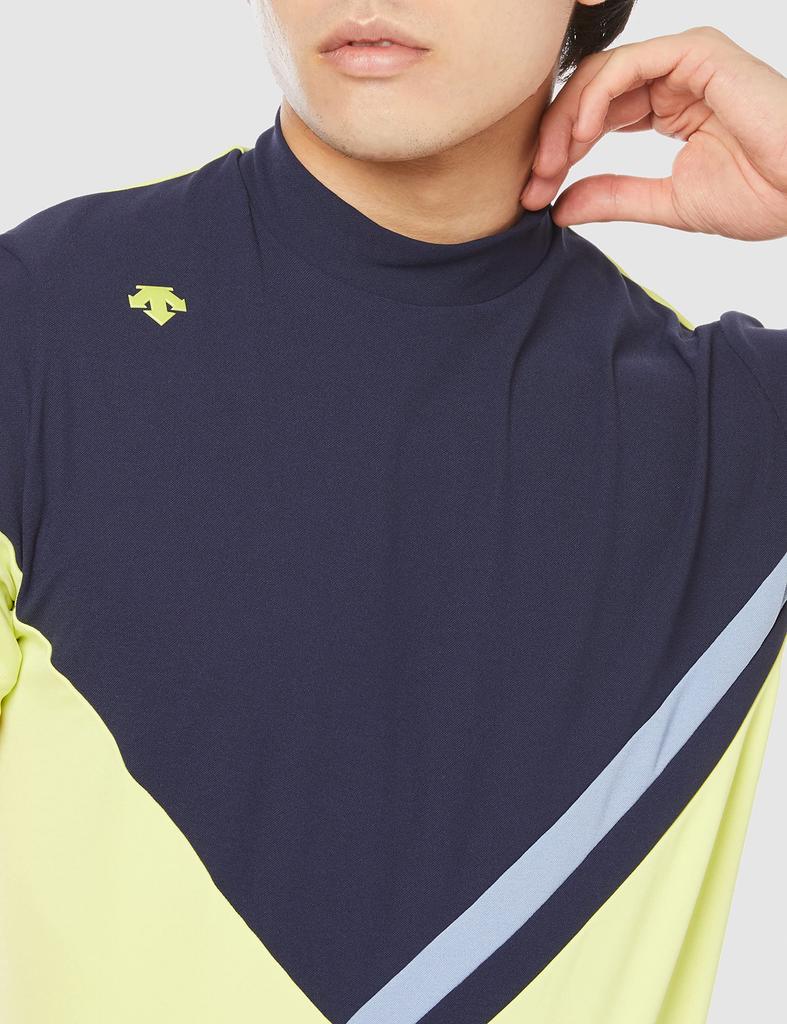 Футболка для гольфа с коротким рукавом и воротником-стойкой, эластичная, с защитой от пота и ультрафиолета DGMSJA07 LM00 M [DESCENTE GOLF] [модель осень/зима 21 года] UPF50+ для мужчин (Лайм)