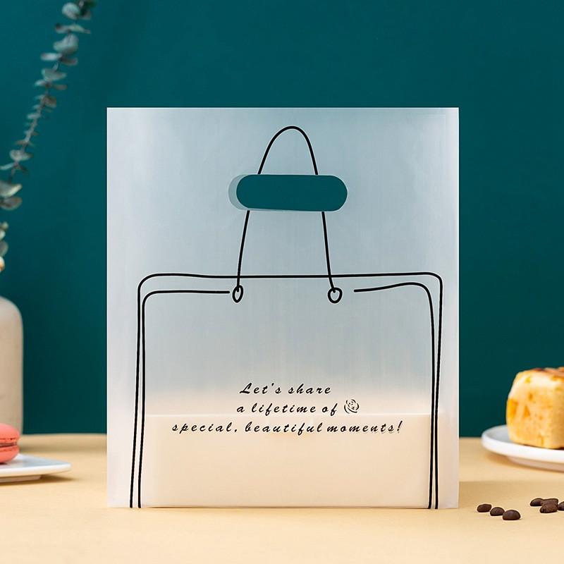 50 шт. Пластиковые матовые сумки для кофе, хлеба, выпечки, печенья, еды на вынос, подарочные пакеты для вечеринок