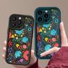 Цветной матовый чехол для телефона с цветочным узором для iPhone 16 Pro Max 15 14 Pro 13 12 11 XS XR 8 7, защита линз, противоударный мягкий силиконовый чехол-бампер из ТПУ
