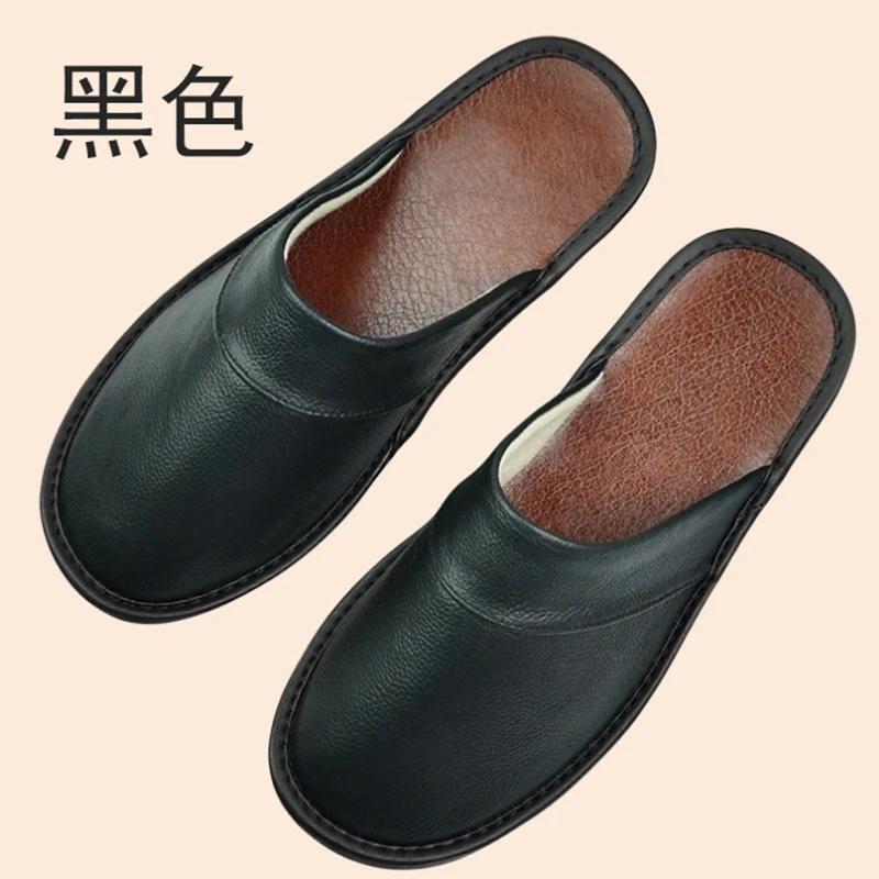 Тапочки из коровьей кожи унисекс большие размеры льняные домашние мужские тапочки для дома для мужчин женские мужские тапочки роскошные мягкие туфли на плоской подошве