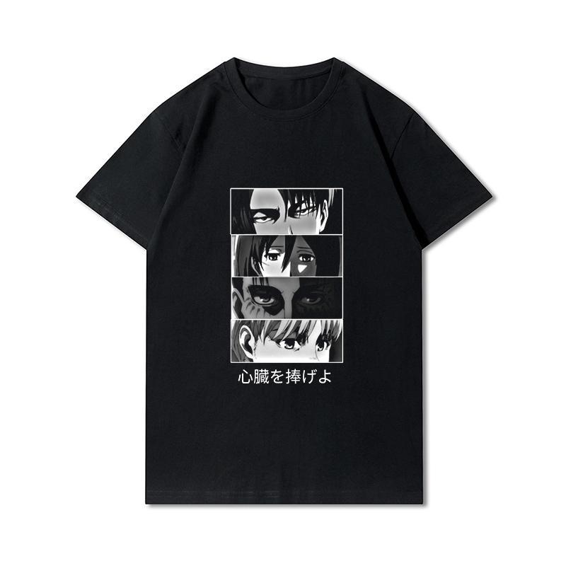 Женская футболка размера плюс с аниме «Атака Титанов» Levi·Ackerman Eye, топы в стиле панк, летняя свободная футболка в стиле Харадзюку в готическом стиле с короткими рукавами