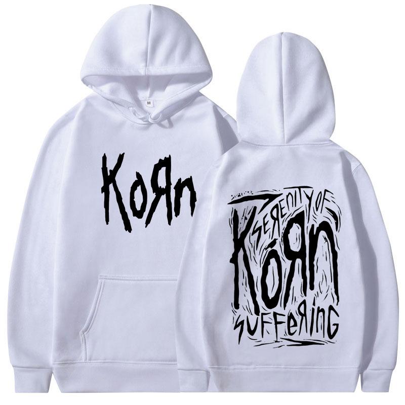 90s Korn Metal Rock Band Hoodies Men Vintage Gothic Oversized Hooded Sweatshirts Fashion Casual Long Sleeve Hoodie Streetwear