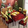 Festive Tablecloth Set Stretch Chair Covers Waterproof Christmas Decorations Dining Table Cloth Home Kitchen Decor