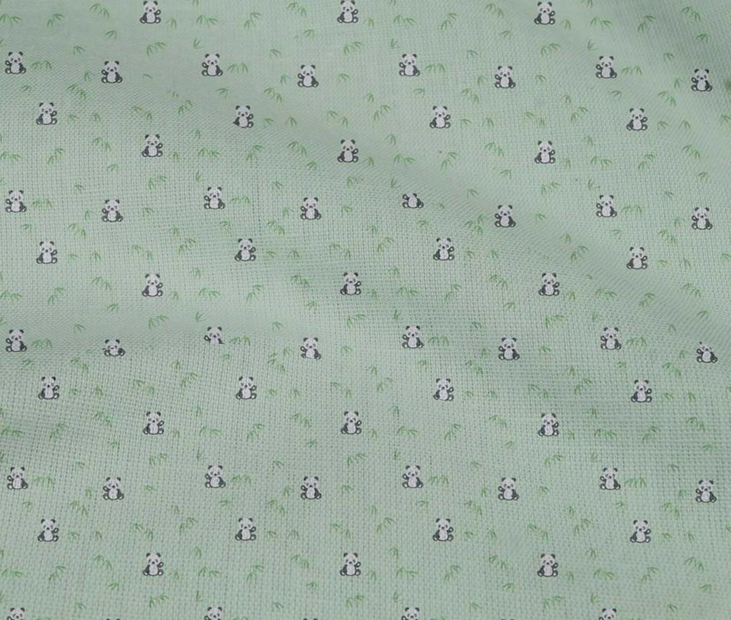 oneOone Cotton Flex Fabric Leaves & Panda Animal Print Fabric by The Yard 40 Inch