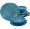CreaTable Orient Mandala Tableware Set Aquamarine, 12 Pcs (21623)