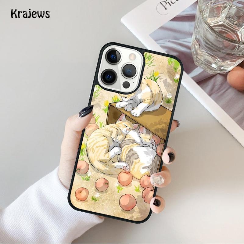 Забавный мультяшный кот Чехол для телефона iPhone 17 Air 16 15 14 Ma Plus 11 12 13 Pro Ma Чехол для телефона coque