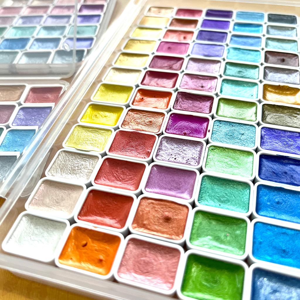 20/42/60 Цветные блестящие акварельные краски Набор перламутровых цветов Художественный набор для рисования на тканевой бумаге DIY Crafts