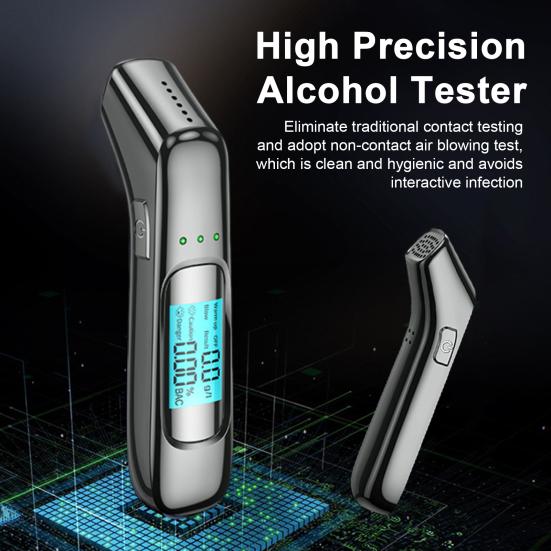 Портативный тестер алкоголя, алкотестер, простой в эксплуатации, цифровой дисплей, высокоточный перезаряжаемый беспроводной тестер, персональный алкотестер