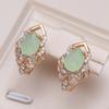 Новые зеленые натуральные цирконы английские серьги для женщин цвет розового золота свадебные украшения для невесты винтажные повседневные серьги