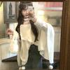 Chinese Style Autumn Winter Sweater Dress Set With Abstract Print For Elegant Women