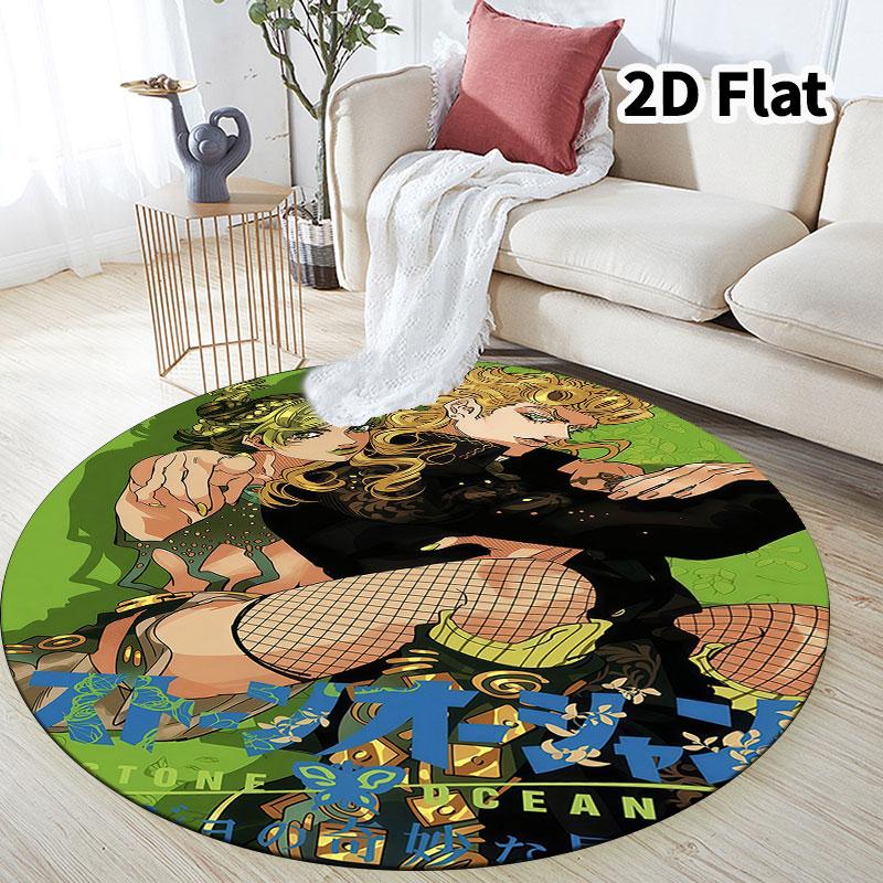 Ковер круглый ковер JoJo's Bizarre Adventure для гостиной, спальни, дивана, игровой комнаты, нескользящий коврик для пола