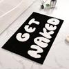 Inyahome Black and White Get Naked Bath Floor Mats Luxury Soft Absorbent Plush Microfiber Bathroom Rugs Carpet Farmhouse Decor