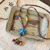 Tassel Ethnic Style Necklace Colorful Beads Bohemian Style Necklace Long Sweater Chain  Girls Gifts