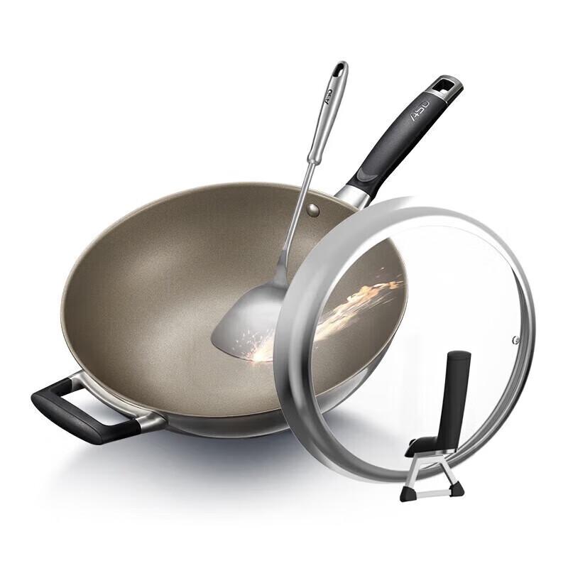 ASD 32cm Non-Coated 304 Stainless Steel Wok