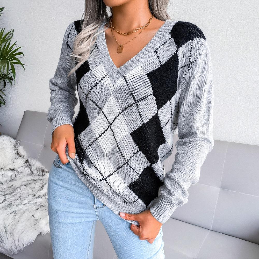 BITCED European and American Autumn and Winter New College Style Diamond Casual Jumper Women's Clothing