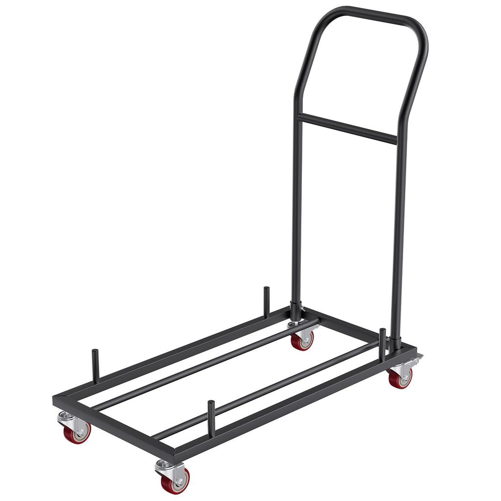 VEVOR Folding Chair Dolly, Iron Commercial Cart with 12 Chairs Capacity, Folding Chairs Rack Trolley with 4 Casters