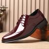 2024 2024 Casual Business Shoes British Style Men Carved Block Dress Shoes Patent Leather Shoes New Shiny Formal Men Lace-Up Shoes